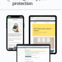 Screenshots of the Strongest Protection against copycats bundle on a phone, tablet, and laptop